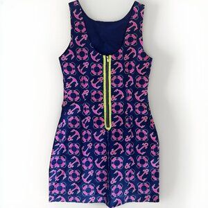 Macbeth Collection Dress Women’s Medium Margaret Joseph’s Nautical Navy Pink